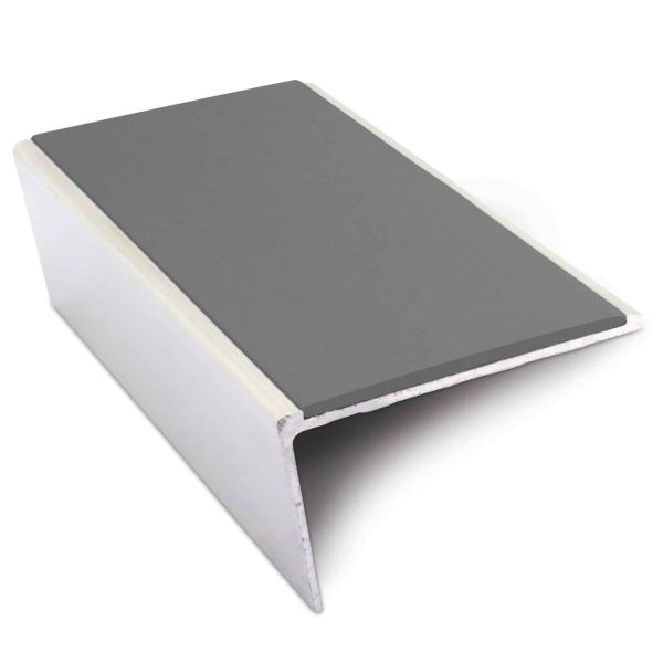 Non Slip Aluminium Commercial Stair Nosing 57mm x 32mm Edge Trim With Pvc Insert 