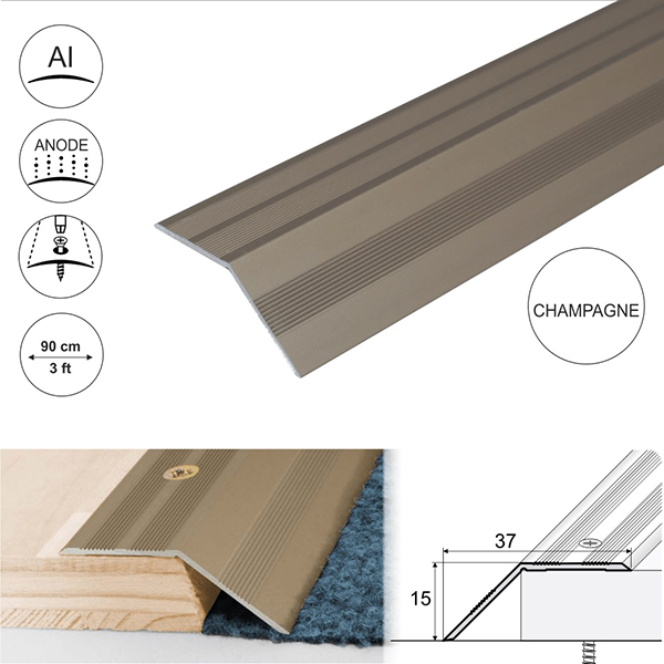 Non Slip Aluminium Door Floor Trim Carpet Thresholds Ramp