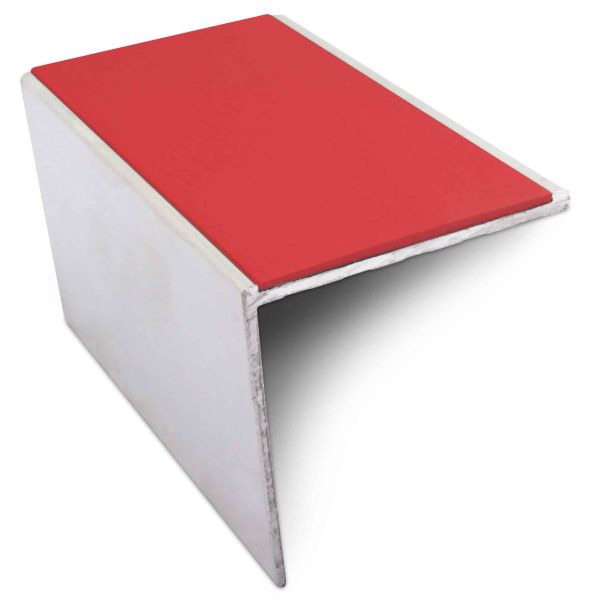 Non Slip Commercial Stair Nosing 56mm x 55mm Edge Trim With Pvc Insert Aluminium