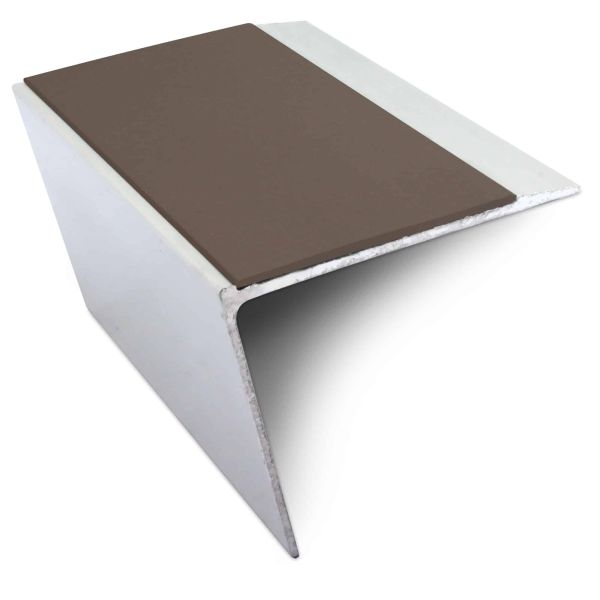 Non Slip Stair Nosing 67mm x 55mm Edge Trim With Pvc Insert Aluminium DDA Compliant