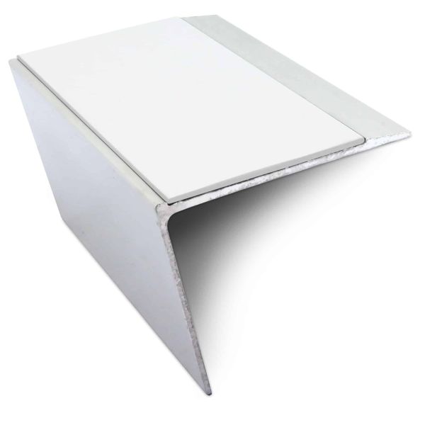 Non Slip Stair Nosing 67mm x 55mm Edge Trim With Pvc Insert Aluminium DDA Compliant