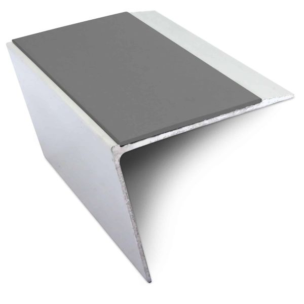 Non Slip Stair Nosing 67mm x 55mm Edge Trim With Pvc Insert Aluminium DDA Compliant