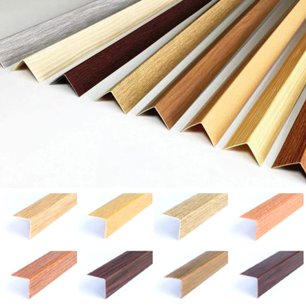 Plastic PVC Corner Angle Trim Wall Corner Guard Edge Protector Wood Effect