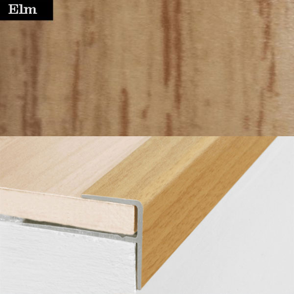 Push-In Aluminium Wood Effect Stair Nosing Edge Trim 15 x 22mm 