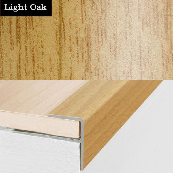 Push-In Aluminium Wood Effect Stair Nosing Edge Trim 15 x 22mm 