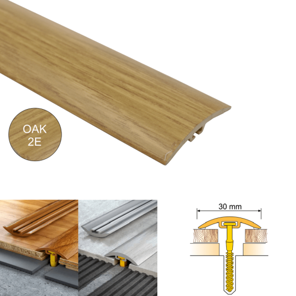 PVC door floor trim30mm Wide for wooden, laminate, carpet, vinyl or tiled floors