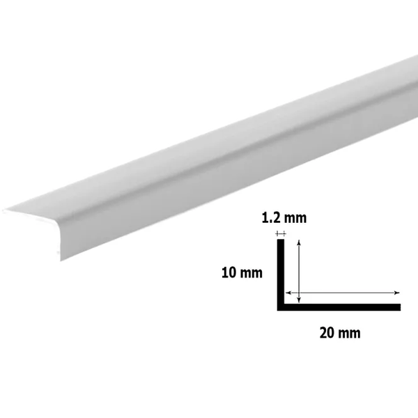 PVC Plastic Unequal Corner 90 Degree Angle Trim - 2.5m Long