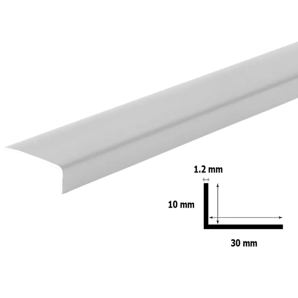 PVC Plastic Unequal Corner 90 Degree Angle Trim - 2.5m Long