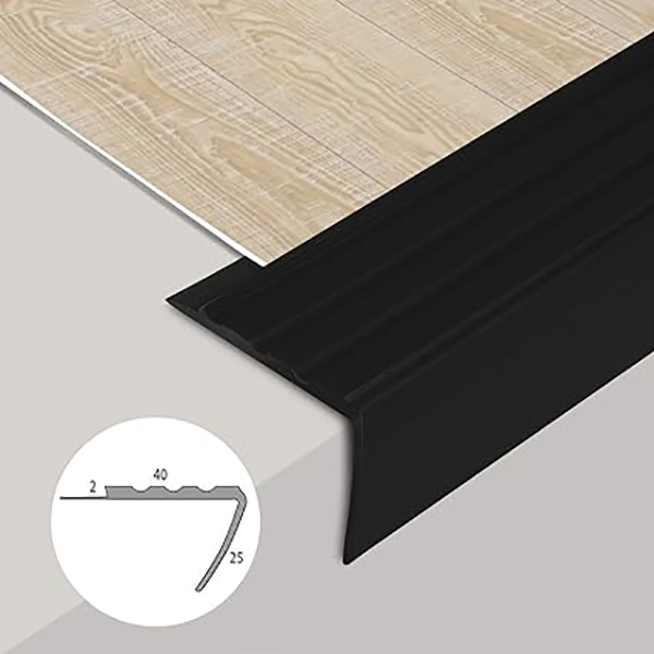 PVC Stair Nosing Profile in L Shape Elegant Stair Protection For Laminate, Parquet, Tiles or Carpet