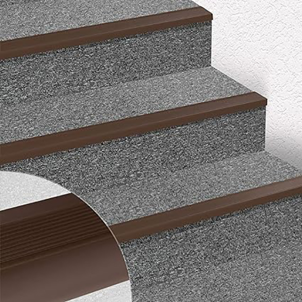 PVC Stair Nosing Profile in L Shape Elegant Stair Protection For Laminate, Parquet, Tiles or Carpet