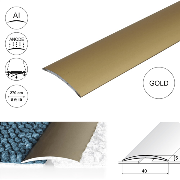 Self Adhesive Aluminium Door Thresholds For Connecting Wooden Or Carpet Floors