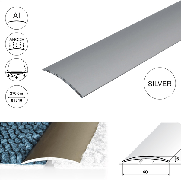 Self Adhesive Aluminium Door Thresholds For Connecting Wooden Or Carpet Floors