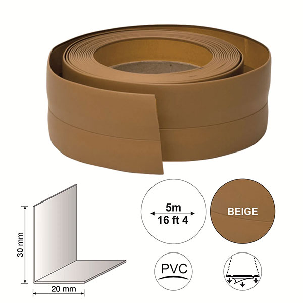 Self Adhesive Flexible PVC Skirting Board 5m Long