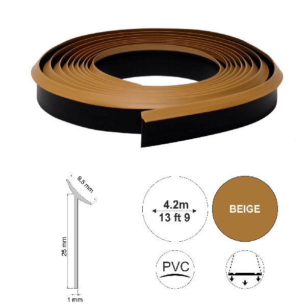 Self Adhesive UPVC Flexible Worktop Seal Strip Trim 9.5mm Thick