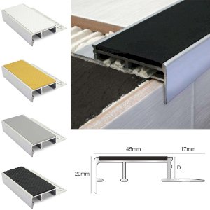 Slimline Ceramic Tile-In Nosing Non Slip Tredsafe 12.5mm