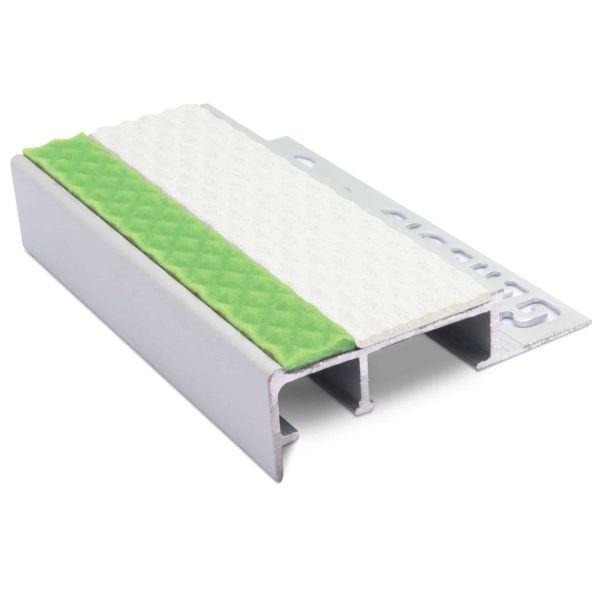 Tile-In Slimline Stair Nosing For 10mm Flooring Tredsafe  Non Slip PVC Insert