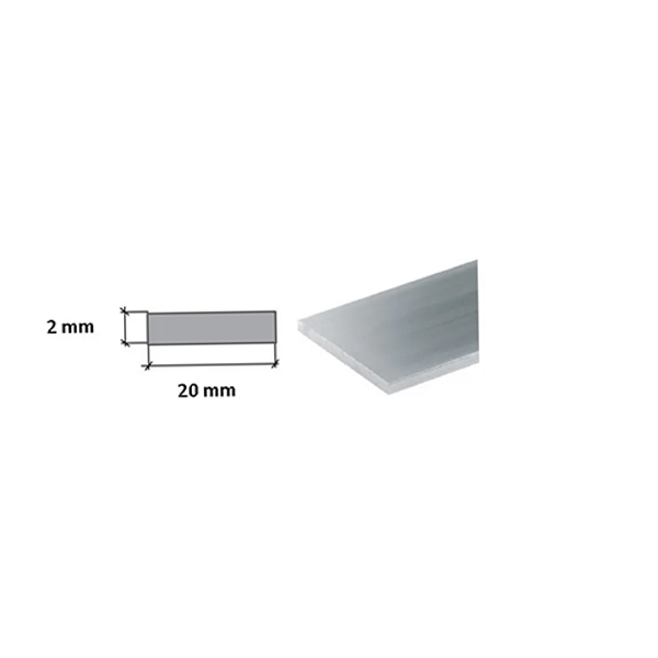 Aluminium Flat Bar / Plate - 2 Meter Long